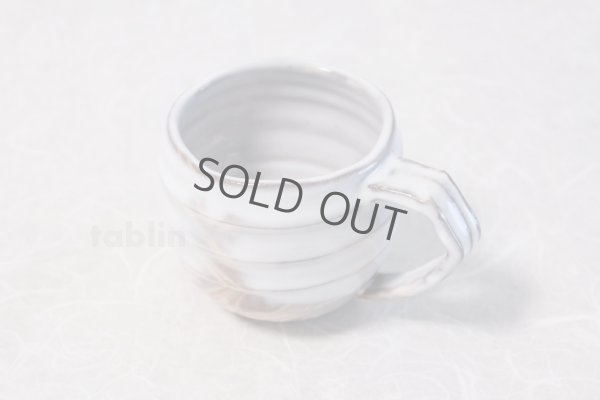 Photo6: Hagi yaki ware Japanese pottery mug coffee cup go white glaze keiichiro 340ml