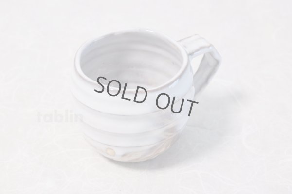 Photo5: Hagi yaki ware Japanese pottery mug coffee cup go white glaze keiichiro 340ml