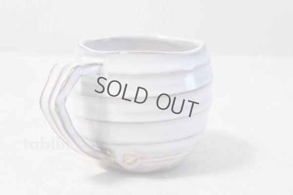 Photo3: Hagi yaki ware Japanese pottery mug coffee cup go white glaze keiichiro 340ml
