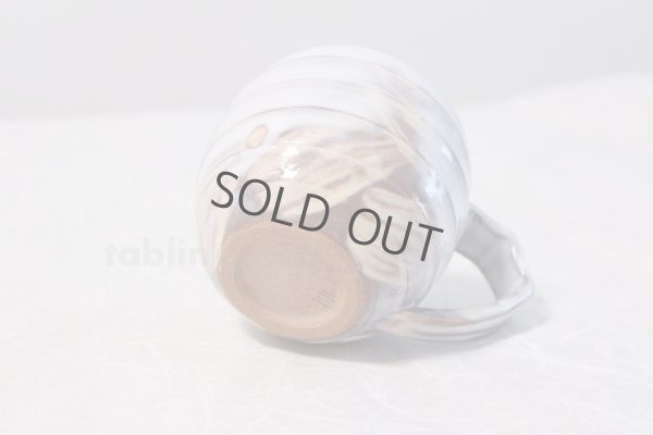 Photo8: Hagi yaki ware Japanese pottery mug coffee cup go white glaze keiichiro 340ml