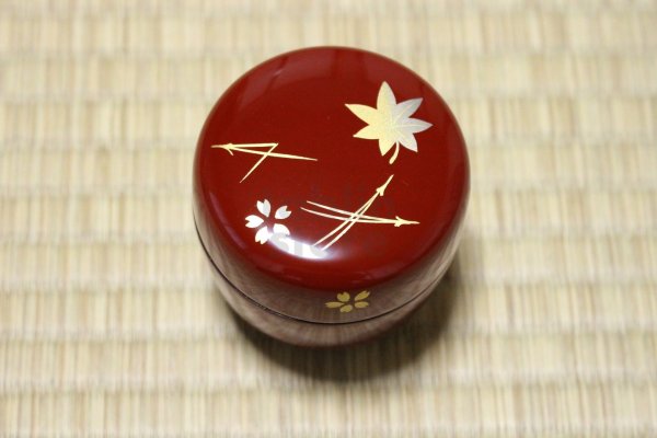 Photo9: Tea Caddy Japanese Natsume Echizen Urushi lacquer Matcha container sakura momiji Shu