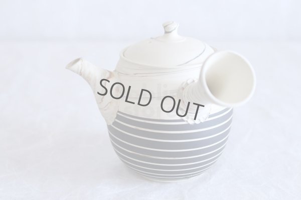 Photo7: Tokoname ware Japanese tea pot kyusu ceramic strainer YT Kenji black line 320ml