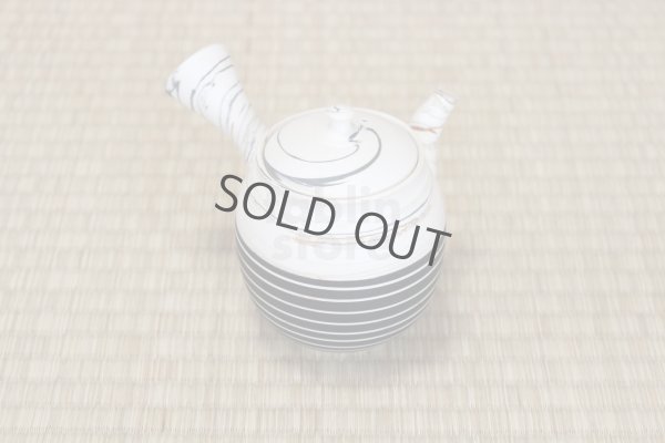 Photo4: Tokoname ware Japanese tea pot kyusu ceramic strainer YT Kenji black line 320ml