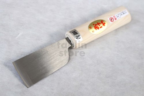 Other Images1: Japanese leather knife Okeya kogatana kawatachi Yasuki blue 2 steel 40mm