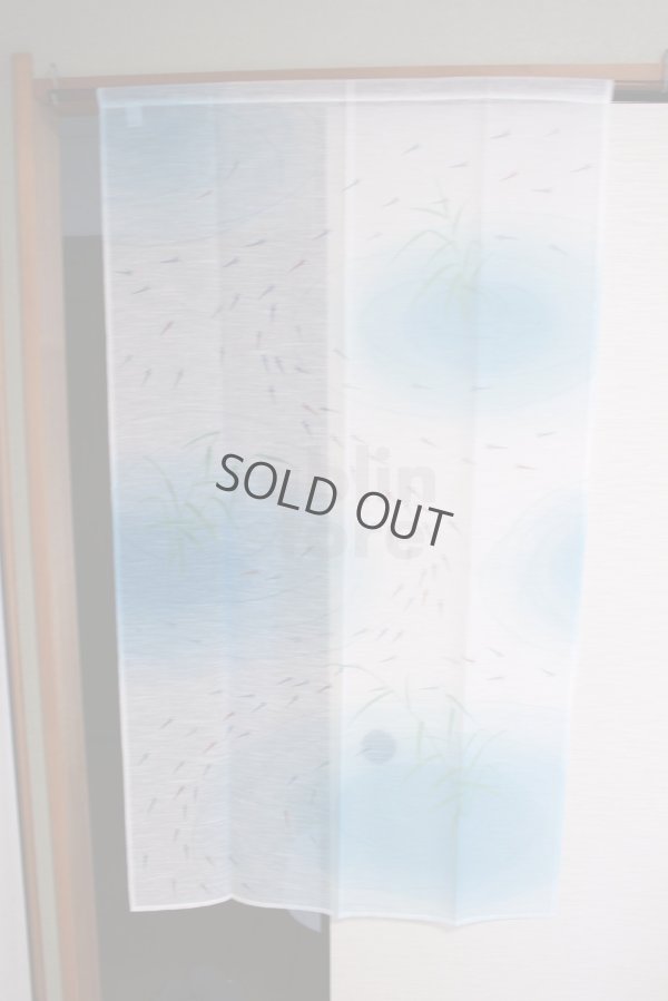 Photo3: Kyoto Noren MS Japanese door curtain killifish blue 85 x 150cm