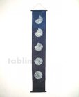 Photo2: Kyoto tapestry SB Japanese batik lunar phase storm indigo 19 x 120cm (2)