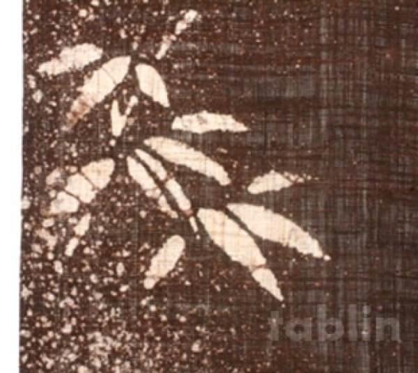 Photo2: Kyoto tapestry SB Japanese batik bamboo single‐flower vase dark brown 19 x 120cm