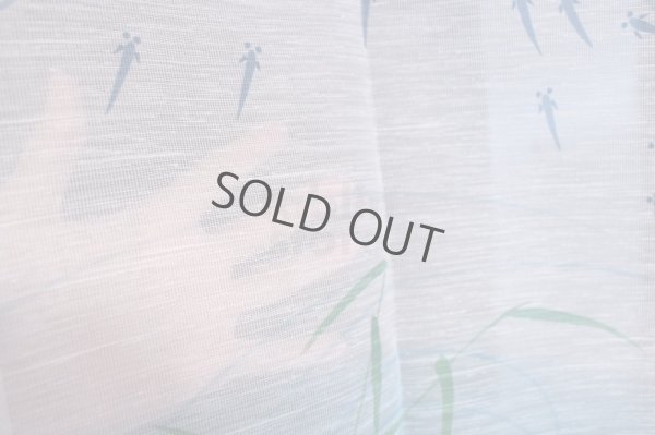 Photo4: Kyoto Noren MS Japanese door curtain killifish blue 85 x 150cm