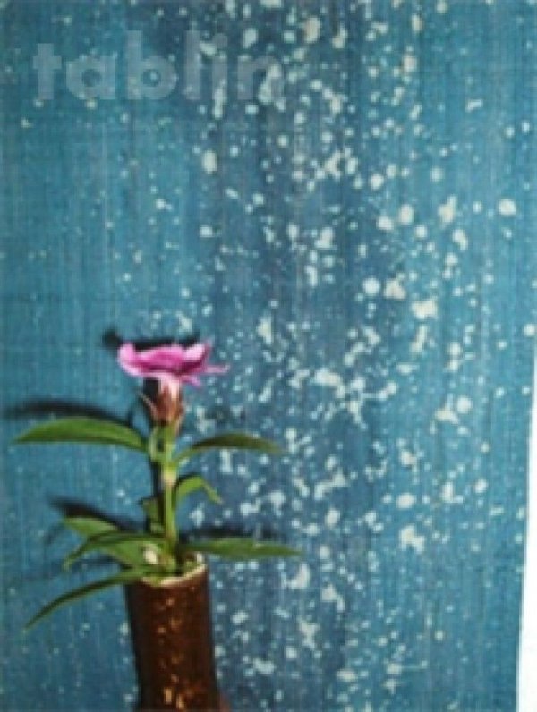 Photo3: Kyoto tapestry SB Japanese batik moon single‐flower vase blue 19 x 120cm