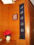 Photo3: Kyoto tapestry SB Japanese batik  lunar phase vittate indigo 19 x 120cm