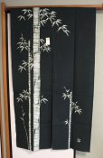 Photo5: Kyoto Noren SB Japanese batik door curtain Take Bamboo green 85cm x 150cm