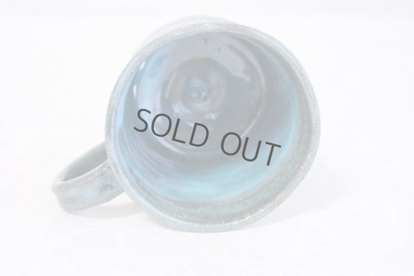 Photo6: Shigaraki ware Japanese pottery tea mug coffee cup rain blue 330ml
