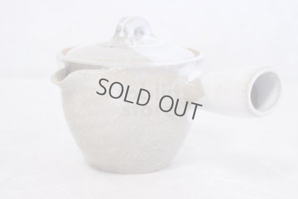 Photo3: Hagi ware Senryuzan climbing kiln Japanese tea pot kyusu Kake white glaze 280ml
