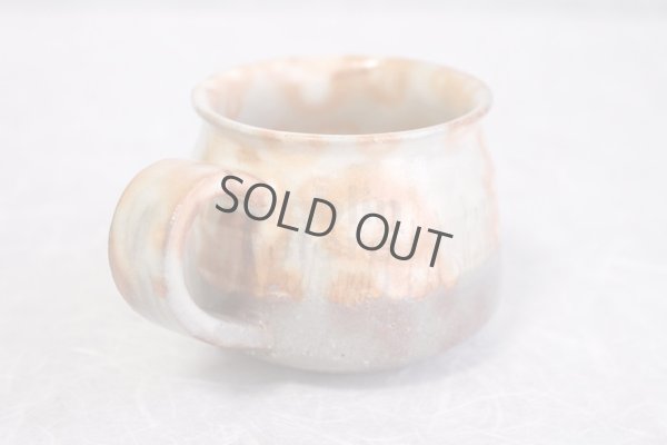 Photo4: Hagi ware Japanese pottery mug coffee cup asabeni kaku & saucer 210ml set of 2