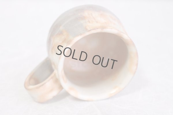 Photo6: Hagi ware Japanese pottery mug coffee cup asabeni kaku & saucer 210ml set of 2