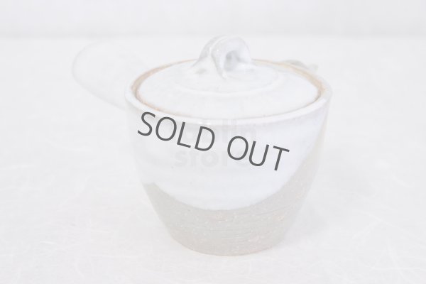 Photo6: Hagi ware Senryuzan climbing kiln Japanese tea pot kyusu Kake white glaze 280ml