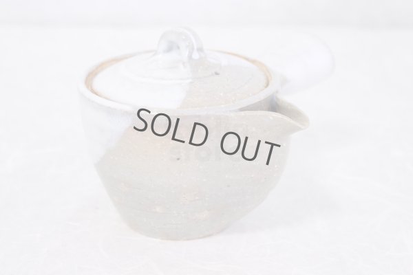 Photo7: Hagi ware Senryuzan climbing kiln Japanese tea pot kyusu Kake white glaze 280ml