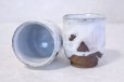 Photo3: Hagi ware Senryuzan climbing kiln Japanese tea cups madara white glaze set of 2