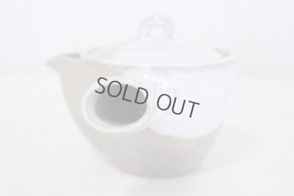 Photo4: Hagi ware Senryuzan climbing kiln Japanese tea pot kyusu Kake white glaze 280ml