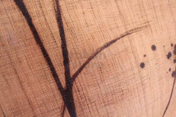 Photo5: Noren Mitsuru Japanese linen door curtain Kakishibu fude asobi 88 x 150cm