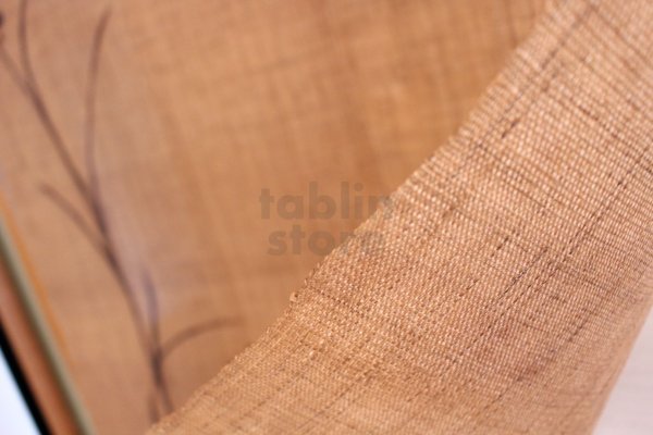 Photo6: Noren Mitsuru Japanese linen door curtain Kakishibu fude asobi 88 x 150cm