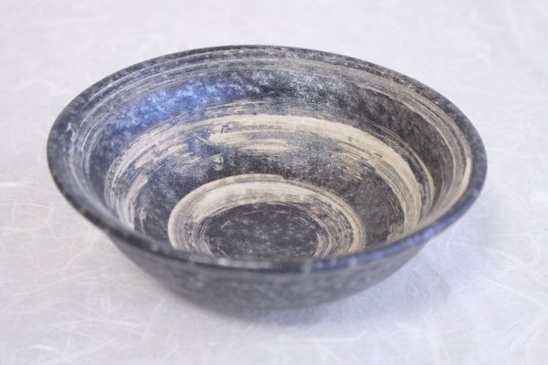Photo2: Shigaraki pottery Japanese soup noodle serving bowl Ginsai hira line D160mm