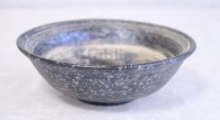 Shigaraki pottery Japanese soup noodle serving bowl Ginsai hira line D160mm