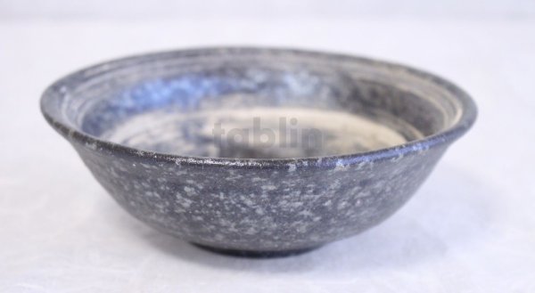 Photo1: Shigaraki pottery Japanese soup noodle serving bowl Ginsai hira line D160mm