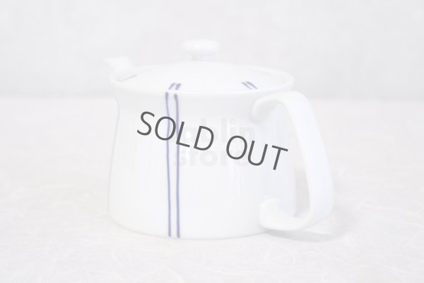Photo3: Arita Porcelain Japanese tea pot stripe S type strainer blue 400ml