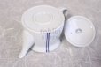 Photo9: Arita Porcelain Japanese tea pot stripe S type strainer blue 400ml (9)