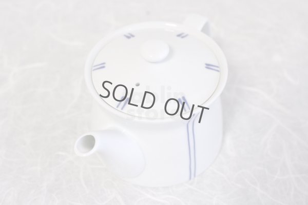Photo6: Arita Porcelain Japanese tea pot stripe S type strainer blue 400ml
