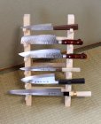 Photo3: Japanese wooden knife stand display holder tower rack for six knives