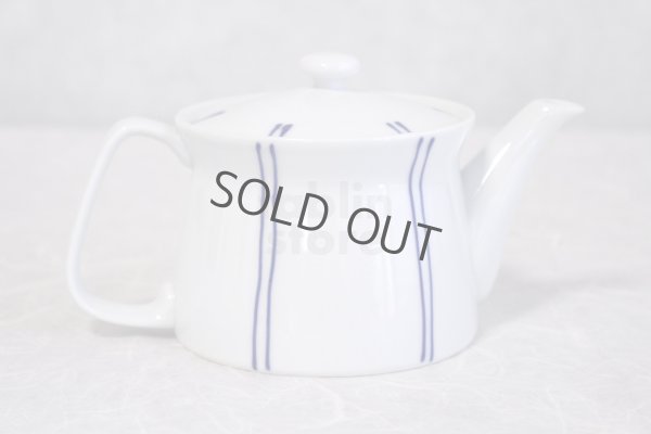 Photo5: Arita Porcelain Japanese tea pot stripe S type strainer blue 400ml