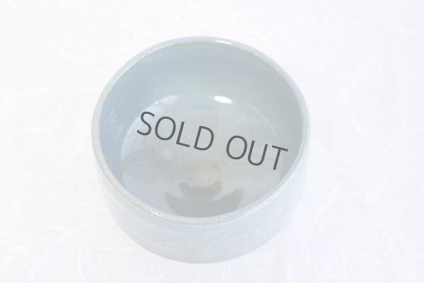 Photo6: Mino ware pottery Japanese tea ceremony bowl Matcha chawan blue tsutsu