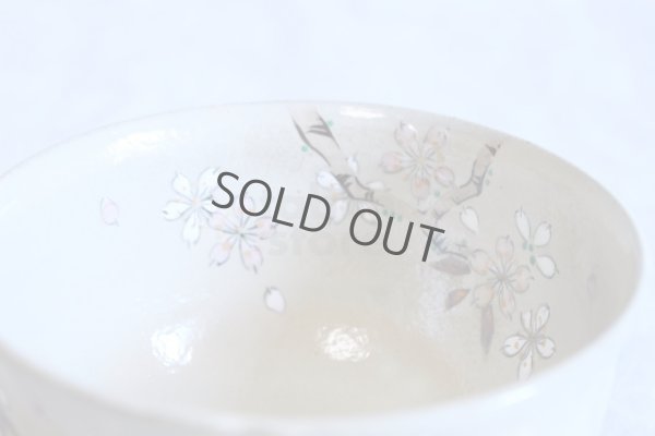 Photo6: Kiyomizu sd pottery Japanese matcha tea ceremony bowl sakura cherry