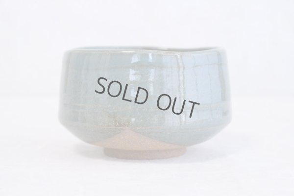 Photo2: Mino ware pottery Japanese tea ceremony bowl Matcha chawan blue tsutsu