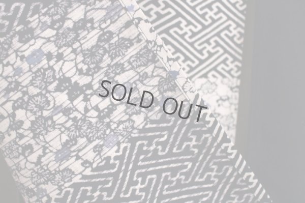 Photo7: Noren Japanese door curtain daichi bassen hana flower komon cotton 85 x 150cm