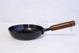 Photo1: Japanese Frying Pan wooden handle round wahei D18cm made in Japan (1)