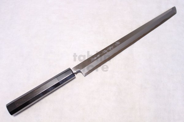 Photo2: SAKAI TAKAYUKI Japanese knife Byakko Yasuki White-1 steel Sakimaru Takohiki (Sashimi)