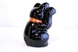 Photo4: Japanese Lucky Cat Tokoname ware YT Porcelain Maneki Neko black right H23cm