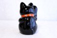 Photo3: Japanese Lucky Cat Tokoname ware YT Porcelain Maneki Neko black right H23cm