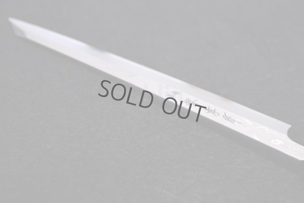 Photo9: SAKAI TAKAYUKI Seiryu Japanese Damascus Aonikou Blue-2 steel Yanagiba sashimi Kengata