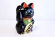 Photo5: Japanese Lucky Cat Tokoname ware YT Porcelain Maneki Neko black right H23cm