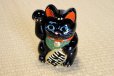 Photo8: Japanese Lucky Cat Tokoname ware YT Porcelain Maneki Neko black right H23cm