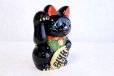 Photo6: Japanese Lucky Cat Tokoname ware YT Porcelain Maneki Neko black right H19cm (6)