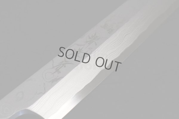 Photo7: SAKAI TAKAYUKI Seiryu Japanese Damascus Aonikou Blue-2 steel Yanagiba sashimi Kengata