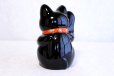 Photo4: Japanese Lucky Cat Tokoname ware YT Porcelain Maneki Neko black right H19cm