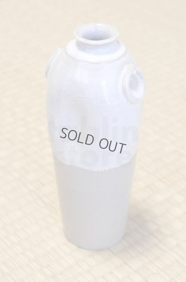 Photo10: Hagi ware Senryuzan climbing kiln Japanese vase dimple en H23cm