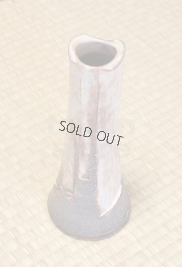 Photo8: Hagi yaki ware Japanese vase Gohonte sanpo Keizo H 24cm