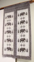 Photo1: Noren Japanese Curtain Doorway NM elephant india gray 85cm x 150cm  (1)